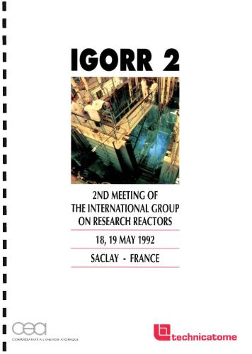 ﻿Proceeding International Group on Research Reactor 2 (IGORR 1992)