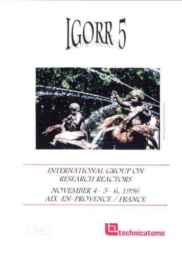 ﻿Proceeding International Group on Research Reactor 5 (IGORR 1996)