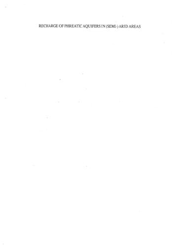 ﻿تغذیه سفره های آبخوان Phreatic در مناطق (نیمه) خشک