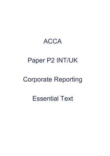 گزارش ACCA Kaplan P2 شرکت INT / UK Essential 2012