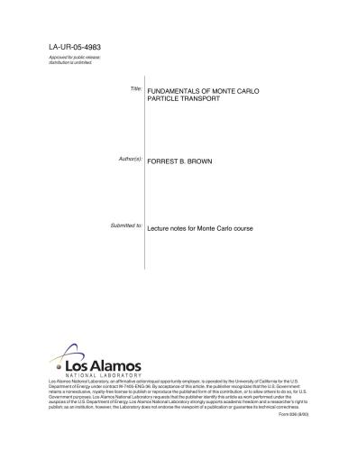 ﻿اصول انتقال ذرات مونت کارلو یادداشت های سخنرانی برای دوره مونت کارلو