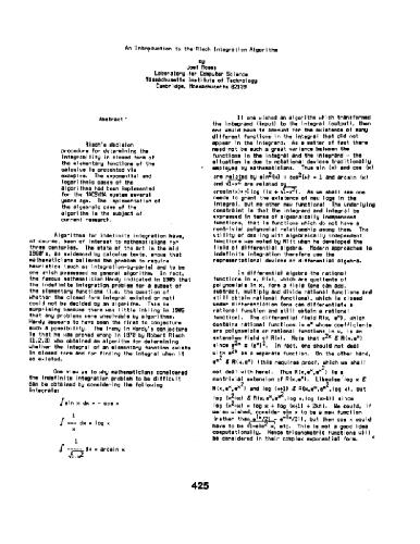 ﻿مقدمه ای بر الگوریتم Risch