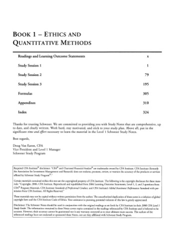 ﻿Cfa Schweser Study Notes 2006. Level 1. Book 1