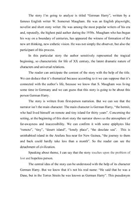 ﻿تحلیل سبکی متن آلمانی هری اثر دبلیو سامرست موام