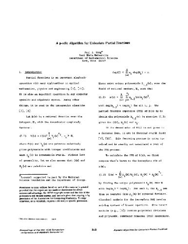 الگوریتم P-adic برای کسری جزئی جزئی