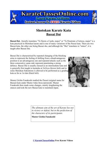 ﻿Shotokan Karate Kata Bassai Dai