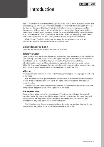 ﻿رهبر بازار. پیش متوسط. کتاب منبع ویدیویی