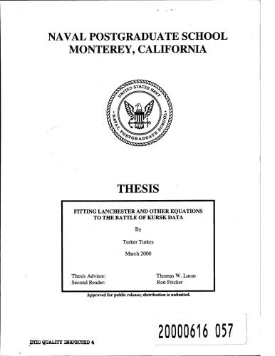 ﻿تطبیق معادلات لانچستر و دیگر معادلات با داده های نبرد کورسک