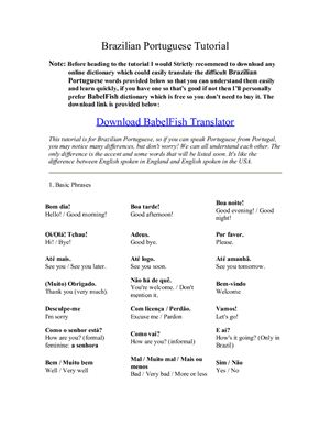 ﻿آموزش پرتغالی برزیل