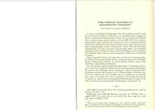 ﻿برخی ریشه شناسی های توفالاری در برابر پس زمینه رایج ترکی