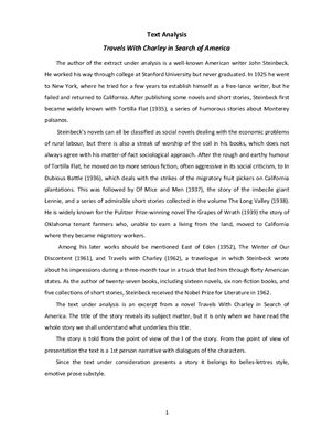 ﻿تجزیه و تحلیل متن با چارلی در جستجوی آمریکا سفر می کند