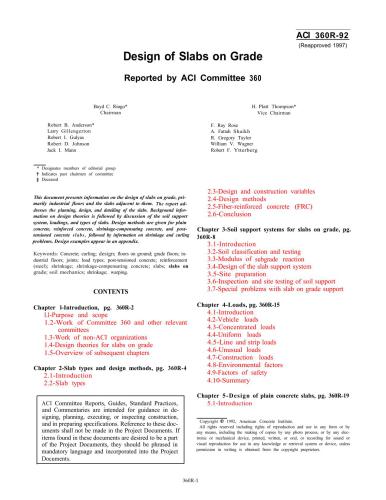 ﻿طراحی اسلب در گرید، ACI 360R-92