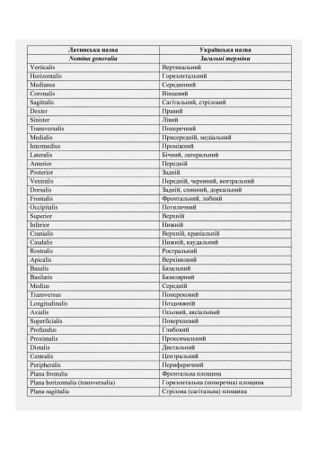 ﻿جدول - اصطلاحات پایه تشریحی + سیستم عصبی