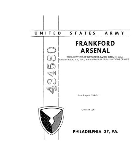 ﻿بررسی نوارهای دوار از پرتابه 155 میلی متری HE, M107 شلیک شده با بار پیشران XM119