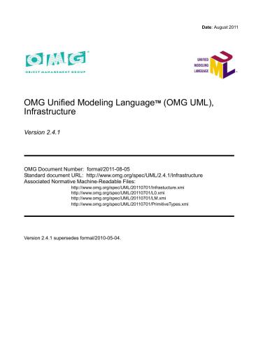 ﻿گروه مدیریت شی زبان مدلسازی یکپارچه OMG (OMG UML)، زیرساخت. نسخه 2.4.1