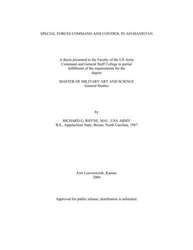 ﻿فرماندهی و کنترل نیروهای ویژه در افغانستان