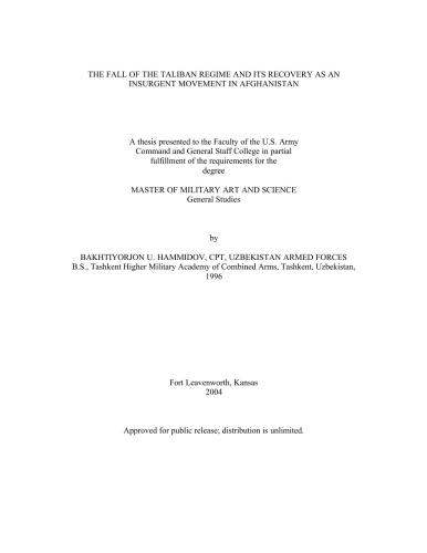 ﻿سقوط رژیم طالبان و احیای آن به عنوان یک جنبش شورشی در افغانستان