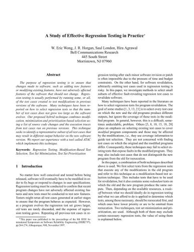 ﻿مطالعه تست رگرسیون موثر در عمل