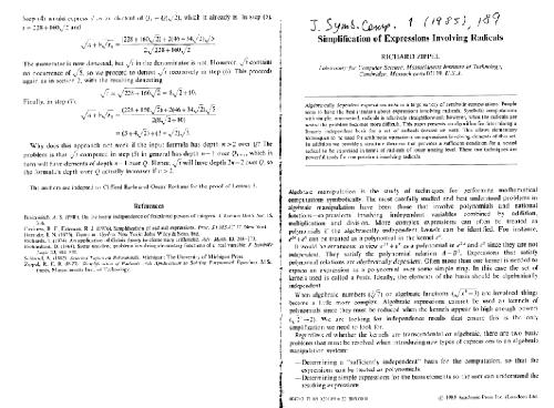 ساده سازی رادیکال ها