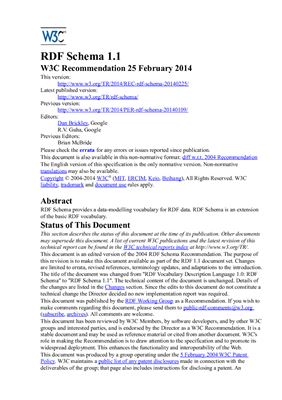 ﻿W3C. طرحواره RDF 1.1