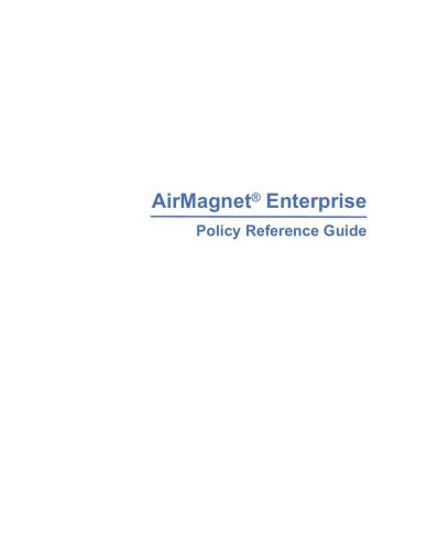 ﻿AirMagnet Enterprise. راهنمای مرجع خط مشی
