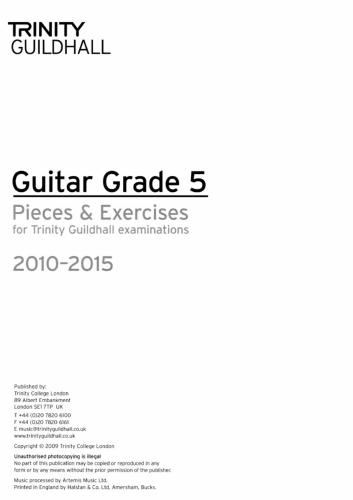 ﻿Trinity Guildhall: Guitar Grade 5 Pieces and Exercises - 2010 تا 2015
