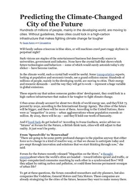 ﻿پیش بینی شهر آینده با تغییرات اقلیمی