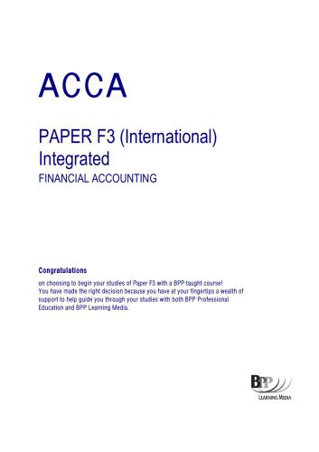 ﻿همراه دوره حسابداری مالی یکپارچه ACCA F3، انتشارات BPP