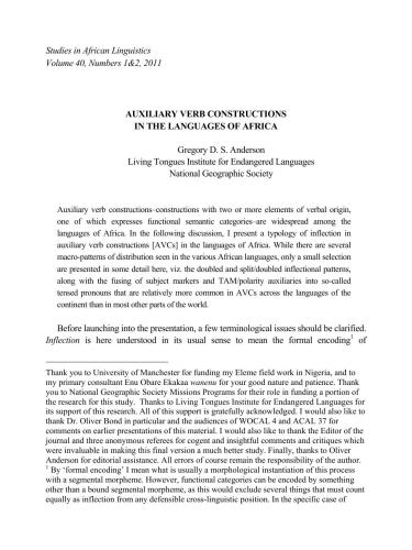 ﻿مطالعات در زبان شناسی آفریقا. جلد 40-42