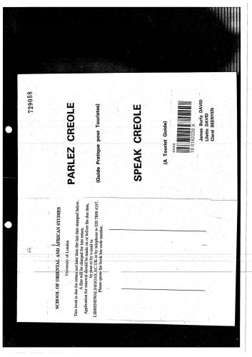 ﻿Parlez Creole: Speak Creole