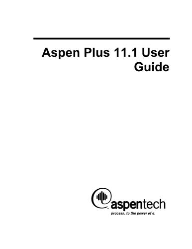 ﻿راهنمای کاربر Aspen Plus 11.1