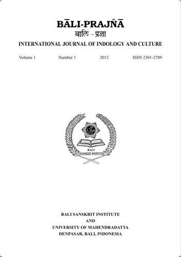 ﻿Bali-Prajña: International Journal of Indology and Culture, Vol. 1