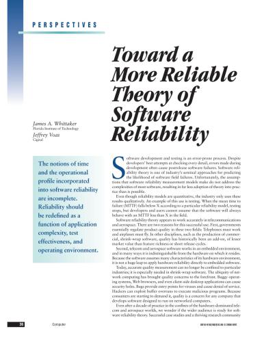 ﻿به سوی یک نظریه قابل اعتمادتر از قابلیت اطمینان نرم افزار