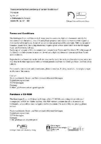 فراموشی متعالی از توابع خاصی از پوانکاره