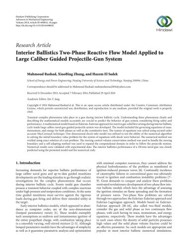 ﻿مدل جریان راکتیو دو فاز بالستیک داخلی که برای سیستم پرتابه-تفنگ هدایت شونده کالیبر بزرگ اعمال می شود
