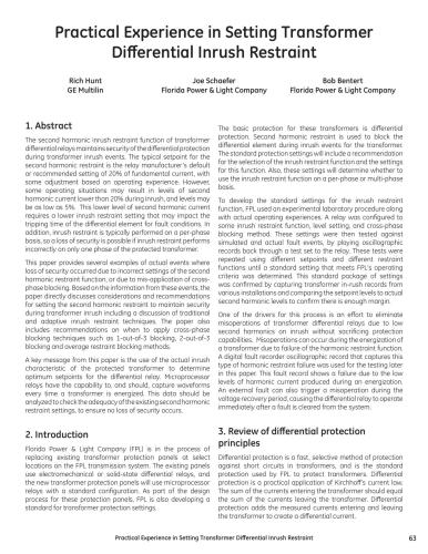 ﻿تجربه عملی در تنظیم مهار هجوم دیفرانسیل ترانسفورماتور