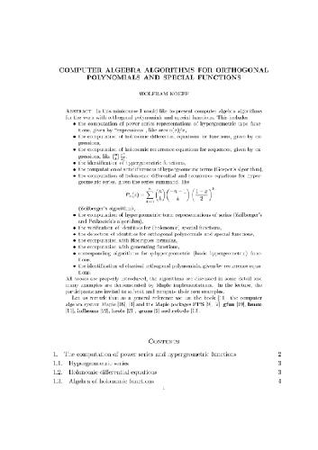 الگوریتم های CAS برای چند جمله ای های متعامد و توابع ویژه 2002