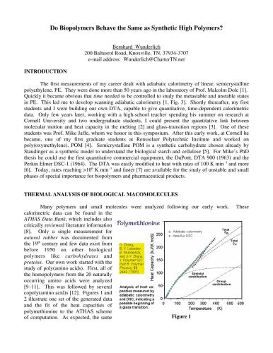 ﻿آیا رفتار بیوپلیمرها همان پلیمرهای بالا مصنوعی است؟