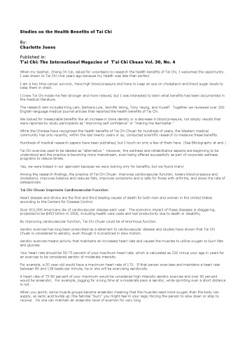 ﻿مطالعات در مورد فواید سلامتی تای چی