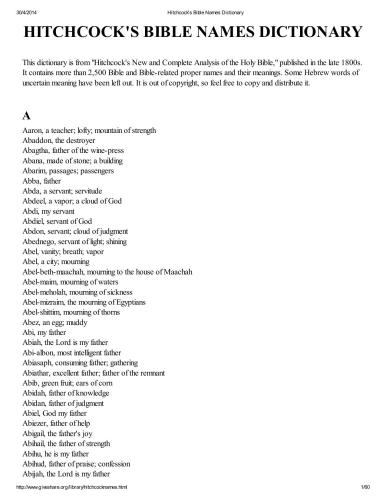 ﻿فرهنگ نام‌های کتاب مقدس هیچکاک