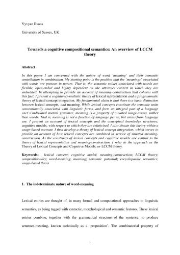 ﻿به سوی معناشناسی ترکیبی شناختی: مروری بر نظریه LCCM