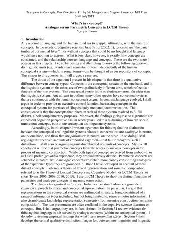 ﻿در یک مفهوم چیست؟ مفاهیم آنالوگ در مقابل مفاهیم پارامتریک در نظریه LCCM