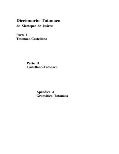 ﻿فرهنگ لغت توتوناک Xicotepec de Juarez، Puebla