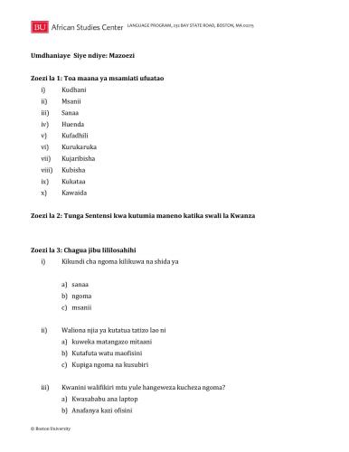 ﻿پروژه ضرب المثل های آفریقایی ضرب المثل های کیسواحیلی درس 07. Umthaniaye ndiye kumbe siyo
