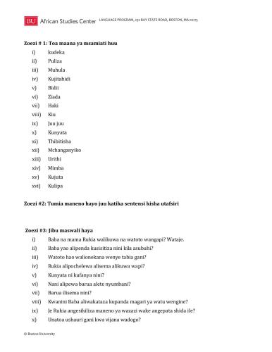 ﻿پروژه ضرب المثل های آفریقایی ضرب المثل های کیسواحیلی درس 09. Asiyekia la Mkuu Huvunyika Guu