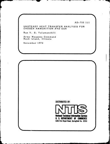 ﻿یالامانچیلی تجزیه و تحلیل انتقال حرارت ناپایدار برای مهمات و اسلحه انتخاب شده