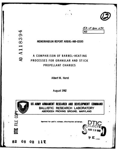 ﻿هورست مقایسه فرآیندهای گرمایش بشکه برای بارهای پیشرانه دانه ای و چوبی
