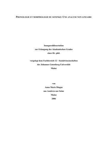 واژگان و مورفولوژی Soninké: یک تجزیه و تحلیل غیر خطی