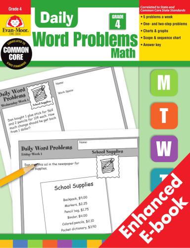 ﻿مشکلات روزانه کلمه ریاضی. درجه 4