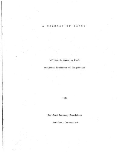 ﻿دستور زبان سانگو